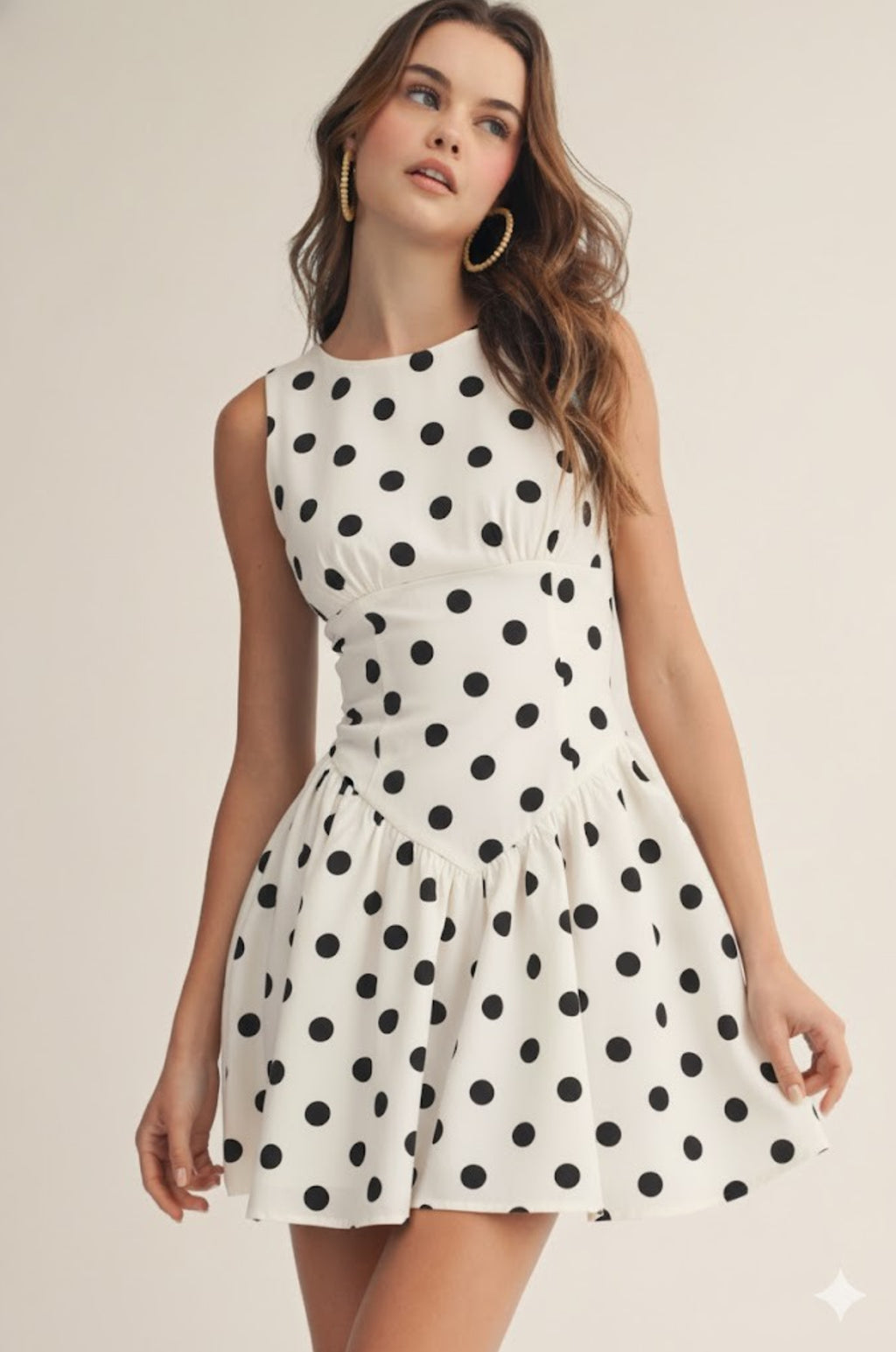 Vestido de verano de mezclilla lavado con lunares image 0